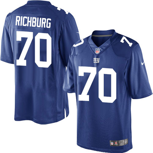 Men's Limited Weston Richburg Nike Jersey Royal Blue Home - #70 NFL New York Giants